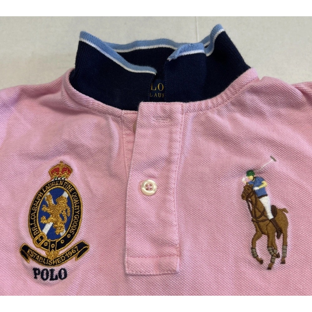 Boys POLO Ralph Lauren Big Pony Mesh Polo Fine Quality Goods Patch Sz 4/4T